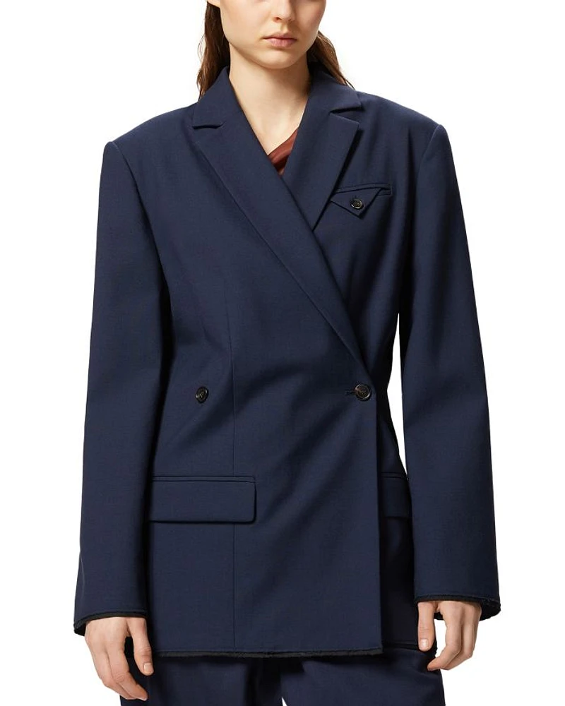 Wool Blend Double Breasted Jacket