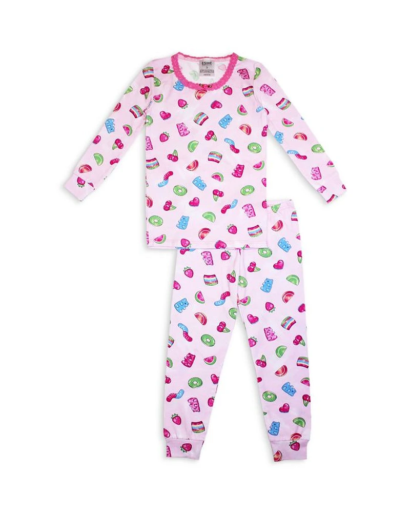 Girls' Sweet Gummies Print Pajama Set - Little Kid
