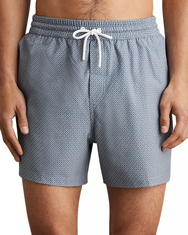 Tito Drawstring Geometric Printed Swim Trunks