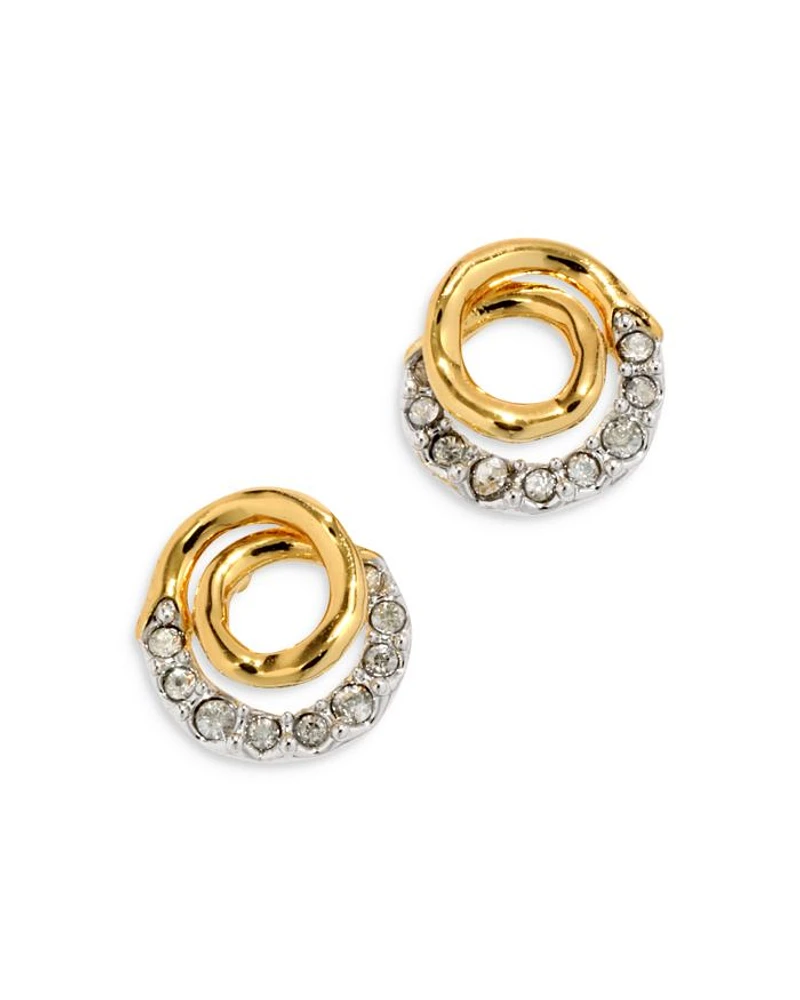 Solanelas Crystal Spiral Stud Earrings