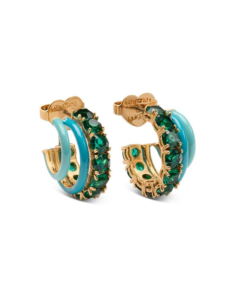 Hint of Shimmer Stacked Huggie Earrings