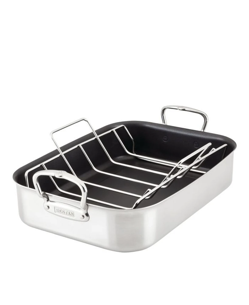 Provisions -Inch Clad Stainless Steel Nonstick Roaster with Rack