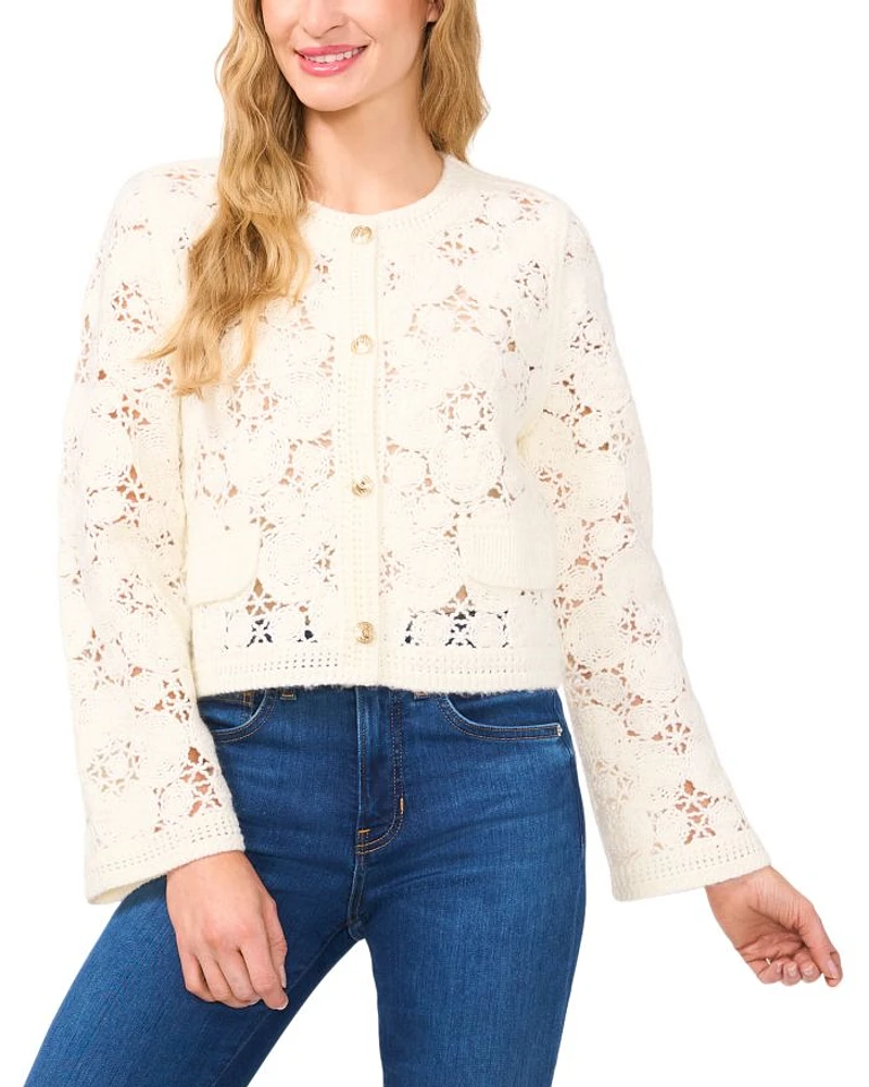Long Sleeve Embroidered Cardigan