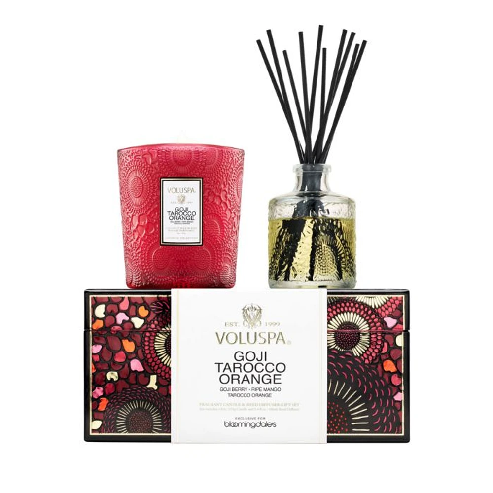 Goji Tarocco Orange Candle & Reed Diffuser Gift Set - Exclusive