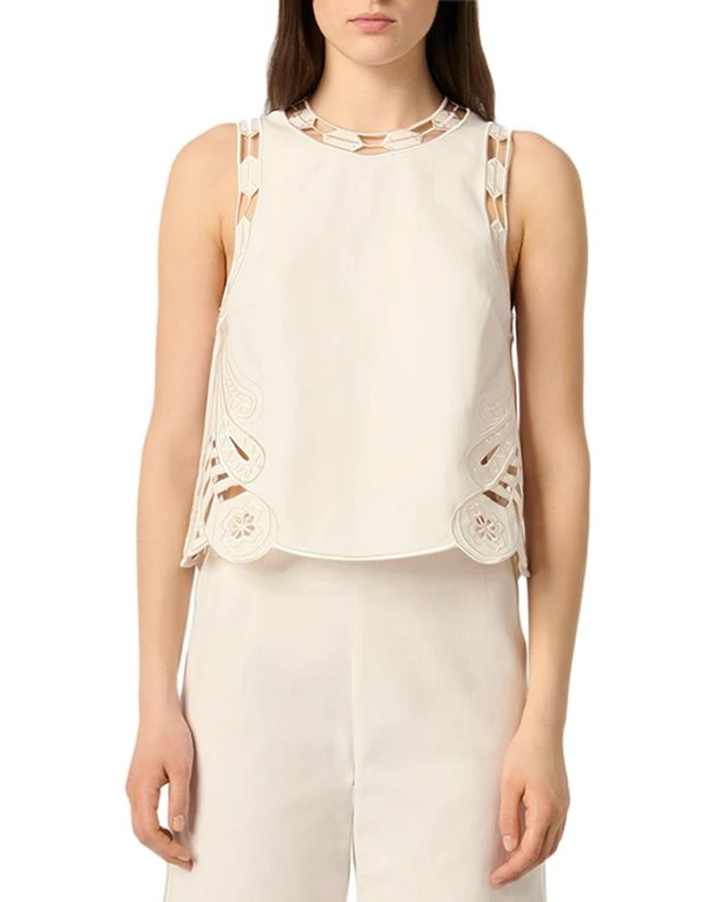 Embroidered Vest Top