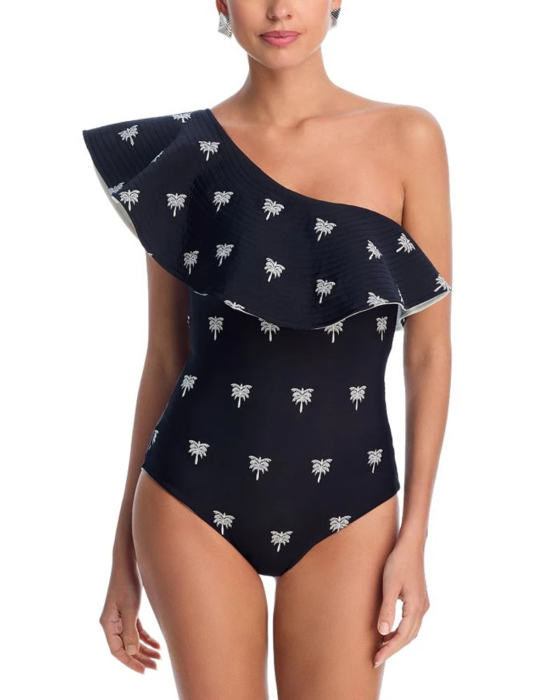 Embroidered One Piece Swimsuit
