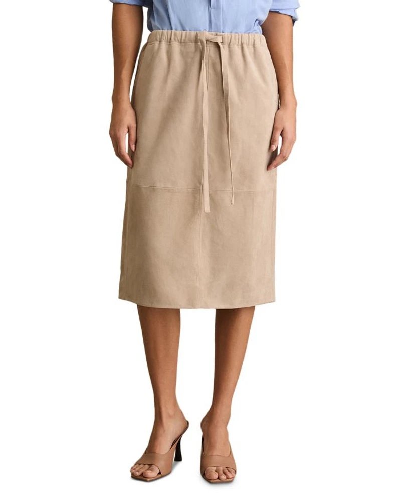 Meagan Drawstring Leather Skirt