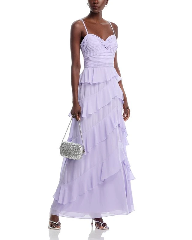 sachin and babi light blue dress Sweetheart Blue Chiffon Tiered A-line Prom Dresses