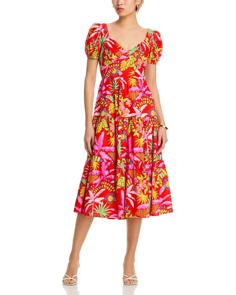Floral Cutout Tie-Back Midi Dress - Exclusive