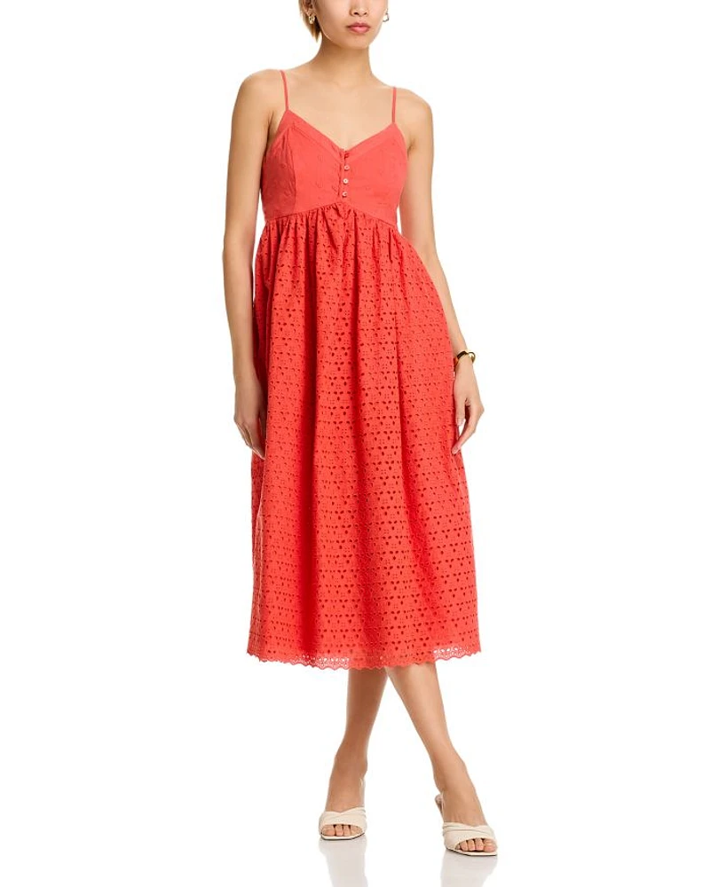 Eyelet V-Neck Dress - Exclusive