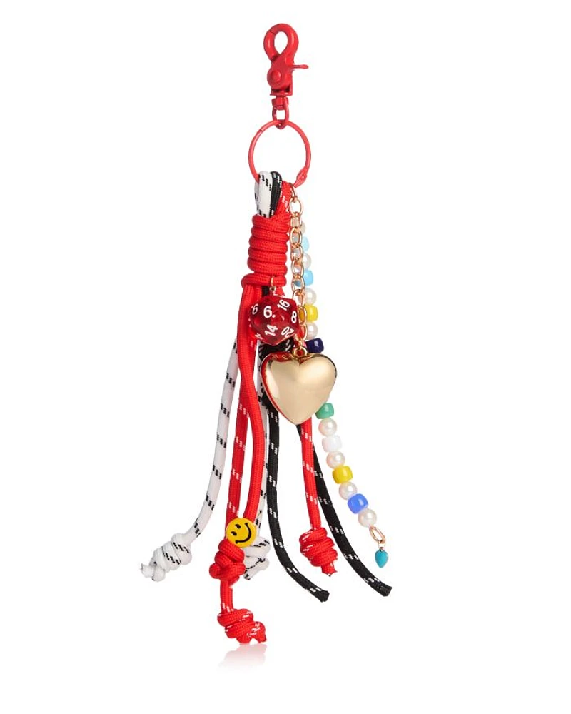 Heart Beaded Bag Charm - Exclusive