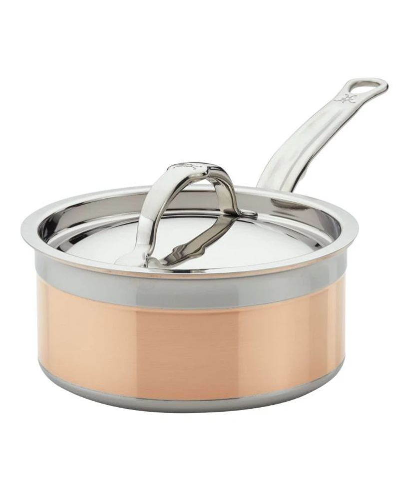 CopperBond® 1.5qt Induction Copper Saucepan with Lid