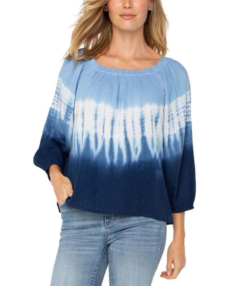 Three Quarter Sleeve Boat Neck Top