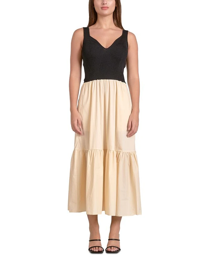 Mixed Media Tank Maxi Dress