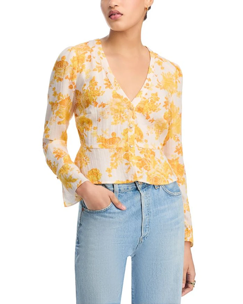 Soft Printed Peplum Blouse - Exclusive