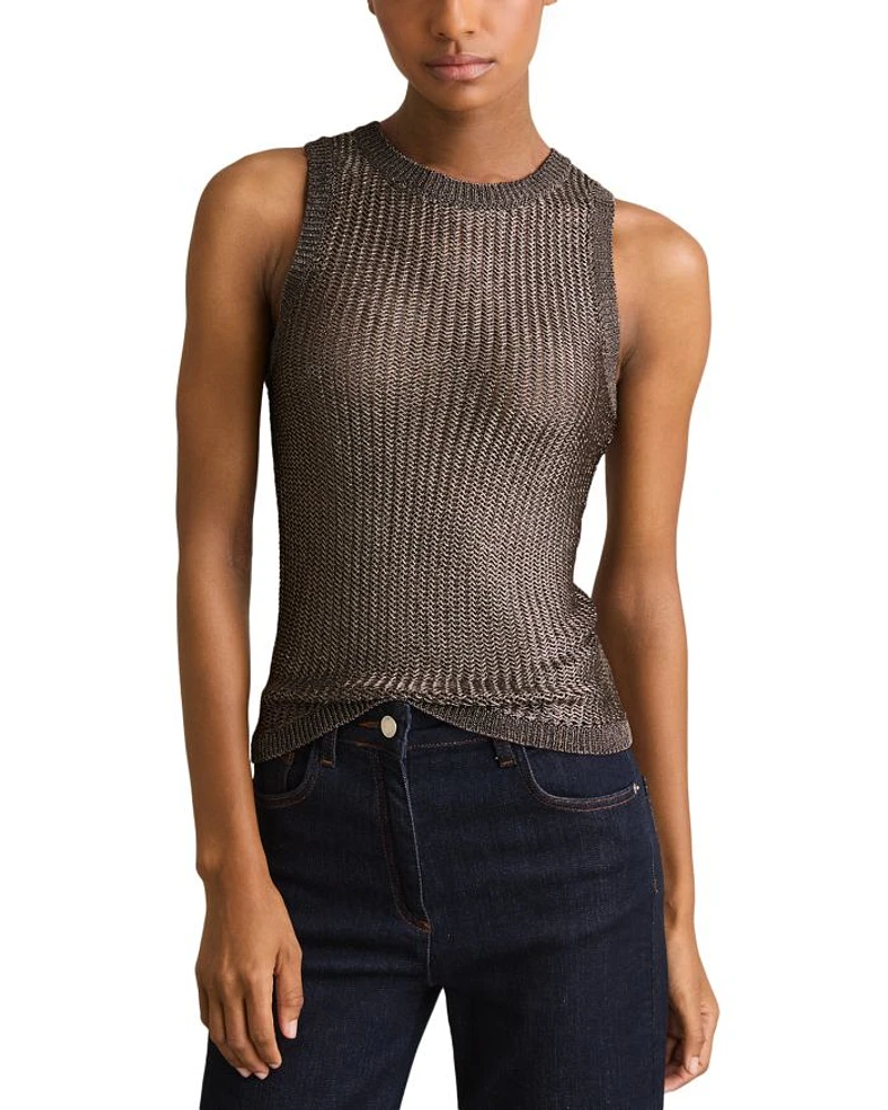 Tia Metallic Knit Top