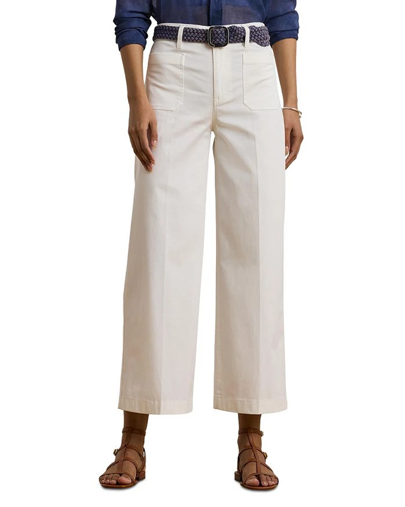 Stretch Chino Wide Leg Cropped Pants