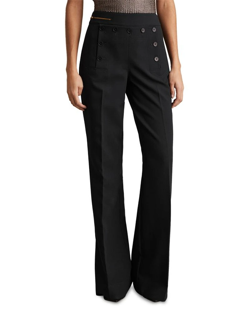 Sidney Wide Leg Button Detail Trousers