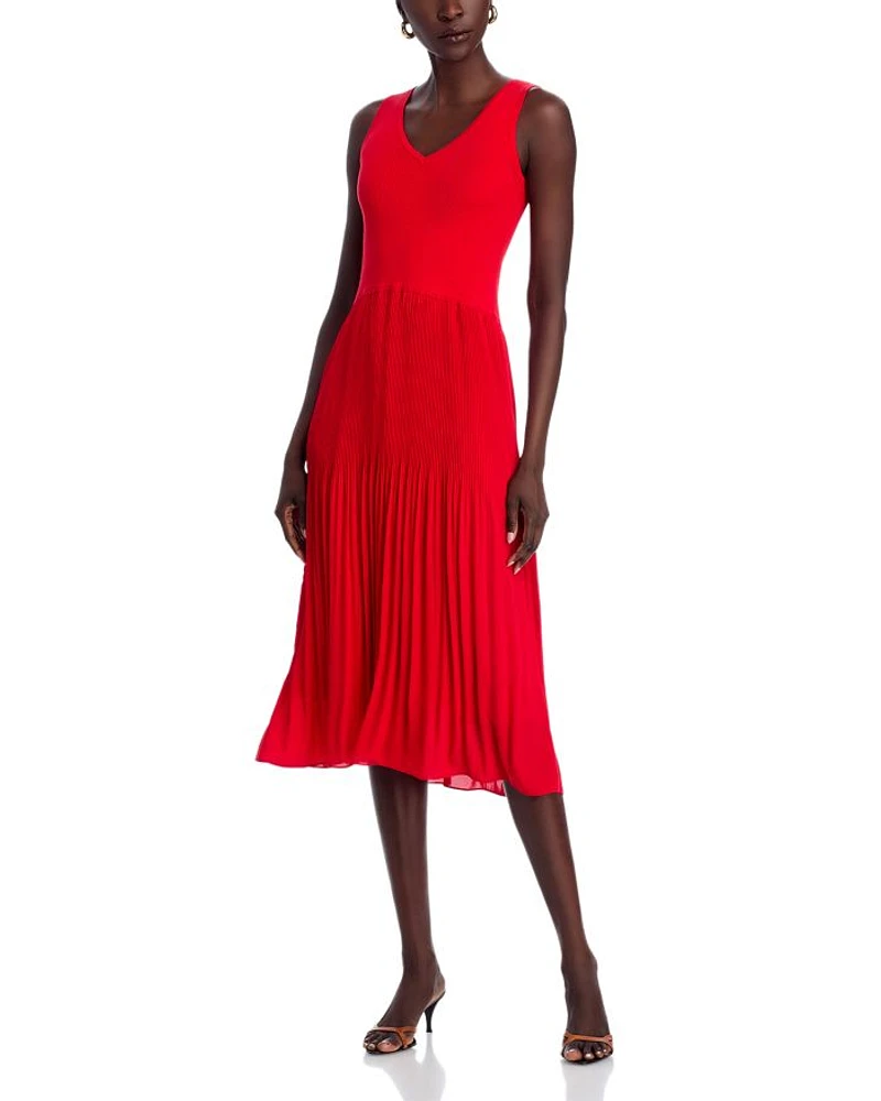 Pleated Midi Dress