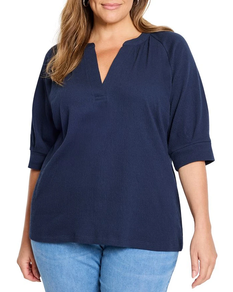 Crinkle Knit Café Top