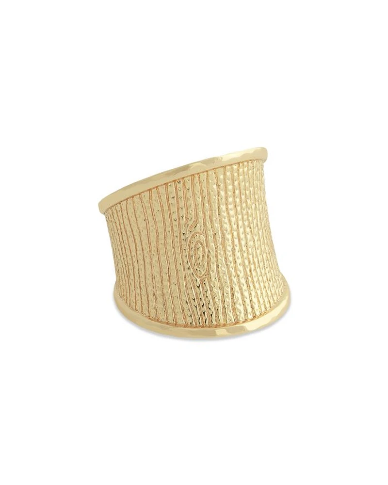 Enchanted Forest 18K Yellow Gold Plated Bark Ring