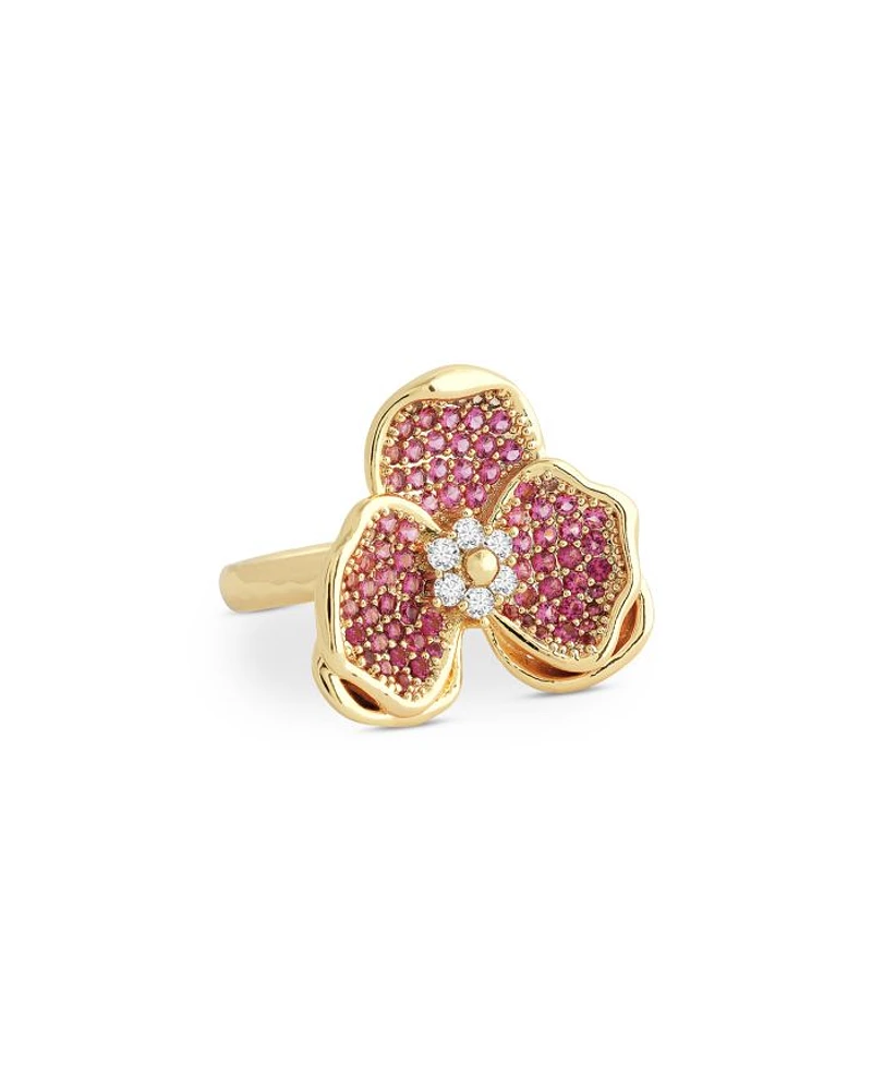 Pavé Double Orchid Cocktail Ring