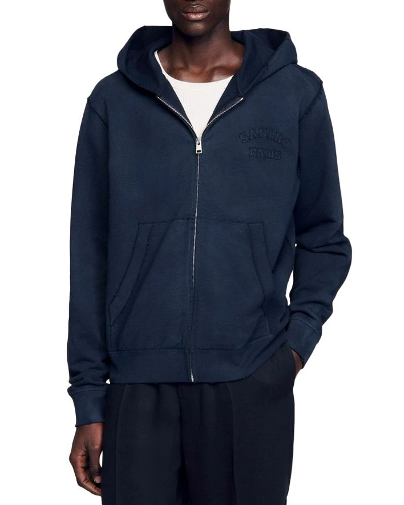 Faded Zip Front Hoodie