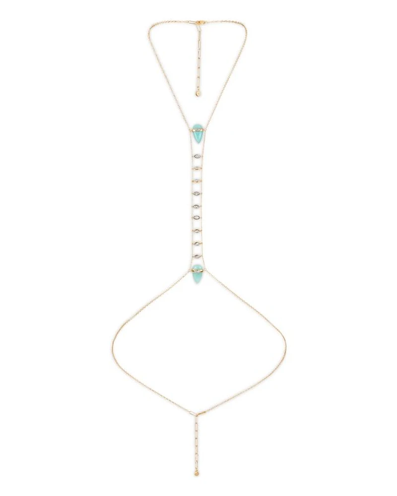 Turquoise Solstice Turquoise & Cubic Zirconia Body Chain