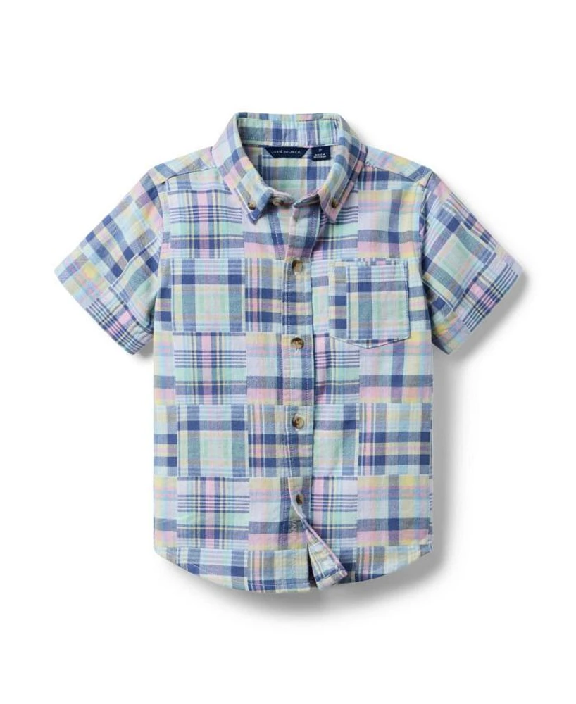 Unisex the Plaid Patchwork Shirt - Bby, Little Kid, Big Kid