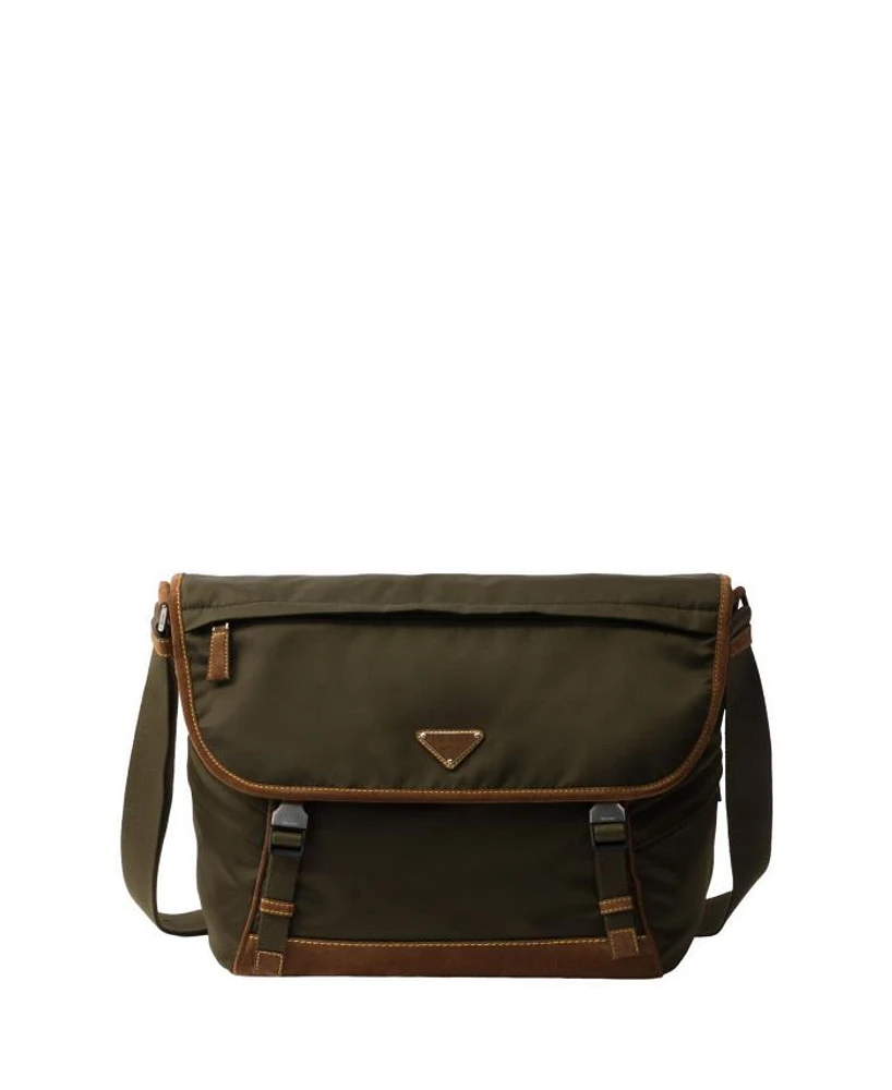 Large Re-Nylon and Suede Shoulder Bag