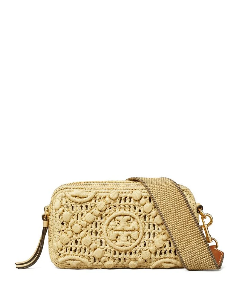 Miller T Monogram Raffia Crossbody