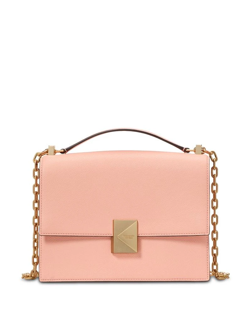 Deco Pebbled Leather Small Chain Shoulder Bag