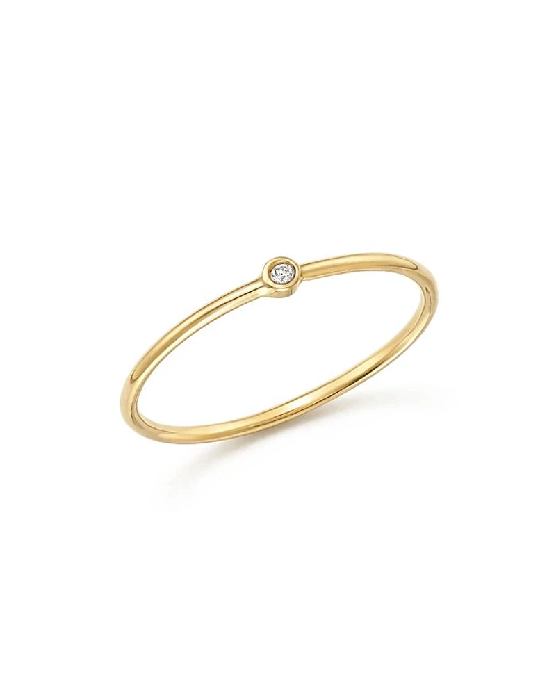 Zoë Chicco 14K Yellow Gold Thin Ring with Diamond