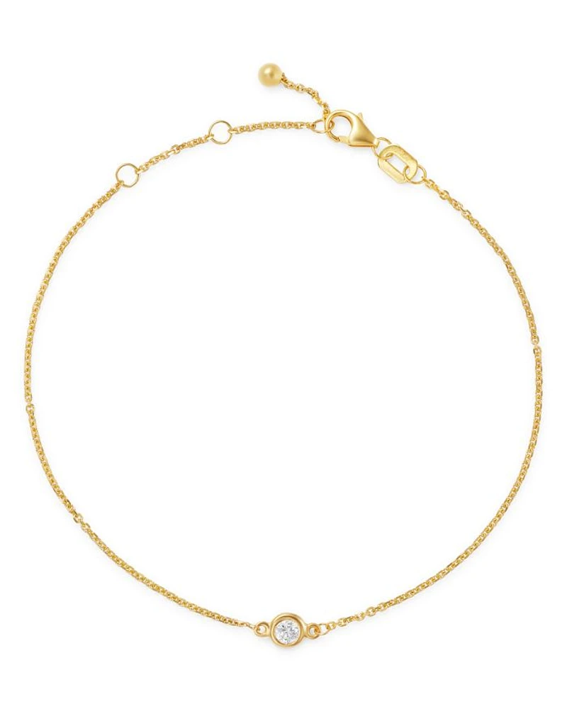 Diamond Bezel Set Bracelet in 14K Yellow Gold, 0.10 tcw