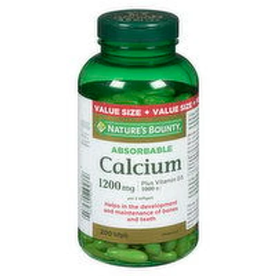 Nature's Bounty - Absorbable Calcium plus Vitamin D3 1000IU, 200 Each