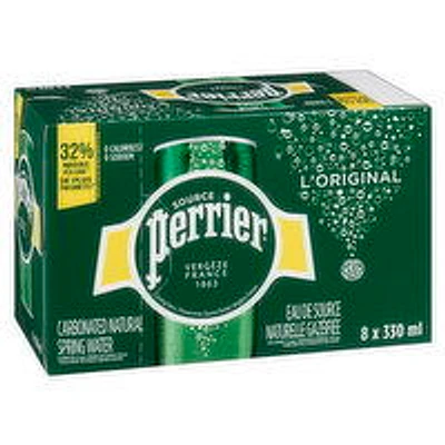 Perrier - Original Carbonated Natural Spring Water, 8x330mL, 1 Each