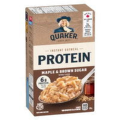 Quaker - High Protein Maple & Brown Sugar Flavour Instant Oatmeal,, 228 Gram