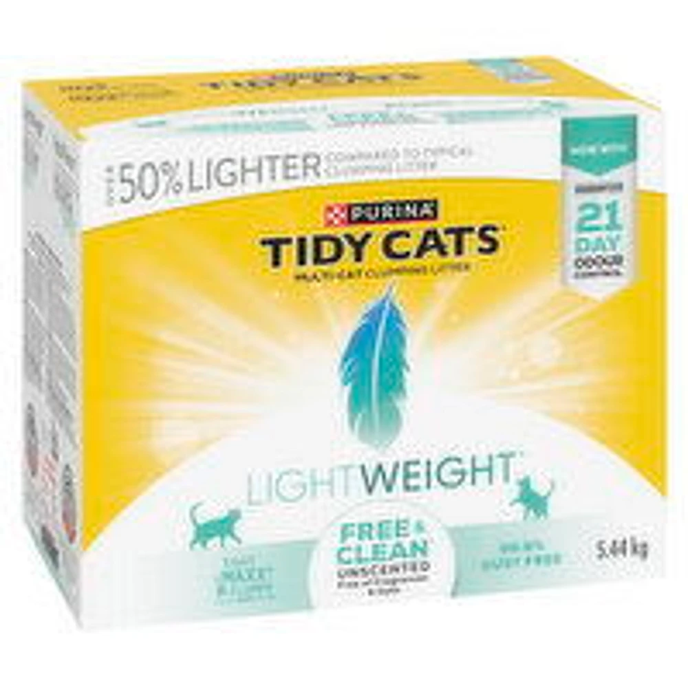 Purina - Tidy Cats Lightweight Clumping Litter, Unscented Free & Clean, 5.44 Kilogram
