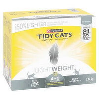 Purina - Tidy Cats LightWeight 4-in-1 Strength Multi-Cat, Clumping Cat Litter 5.44 kg, 5.44 Kilogram