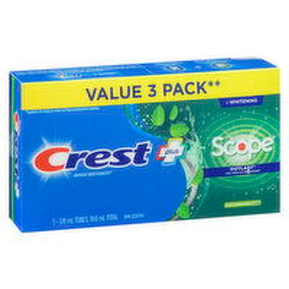 Crest - Complete Scope Outlast Toothpaste, Value Pack, 3 Each