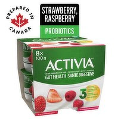 Activia - Probiotic Yogurt - Strawberry/Raspberry, 100 Gram
