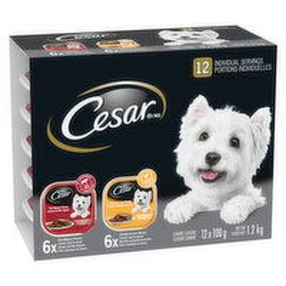 Cesar - Entrees Dog Food Filet Mignon & Chicken Liver, 12 Each