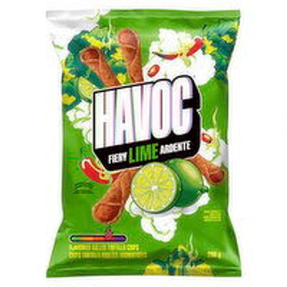 Havoc - Fiery Lime Rolled Tortilla Chips, 280 Gram