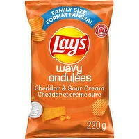 Lay's - Lays Wavy Cheddar & Sour Cream Chips, 220 Gram