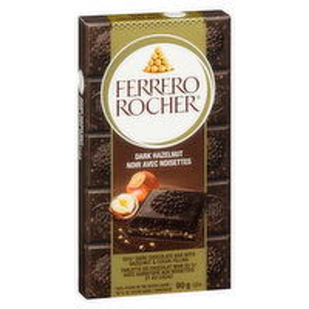 Ferrero - Rocher Premium Chocolate Bar, Dark Chocolate Hazelnut, 90 Gram