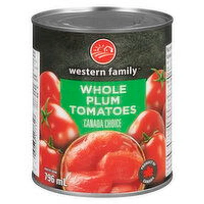 Western Family - Whole Plum Tomatoes, 796 Millilitre