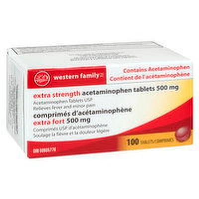 Western Family - Acetaminophen Extra Strength 500mg, 100 Each