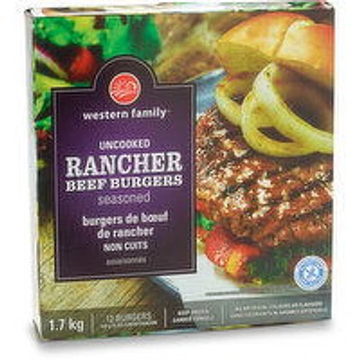 Western Family - Rancher Beef Burgers, 12 Pack, 1.7 Kilogram