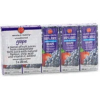 Western Family - Unsweetened 100% Grape Juice, 5x200mL, 1 Each