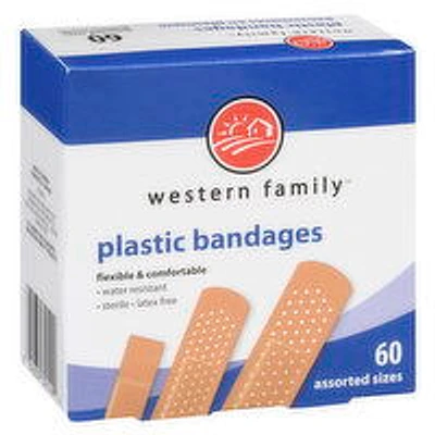 Western Family - Plastic Bandages Assorted, 60 Each